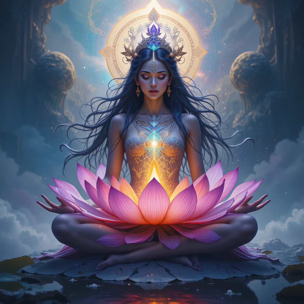 Deva in Fusione con il Radioso Loto del Chakra della Corona