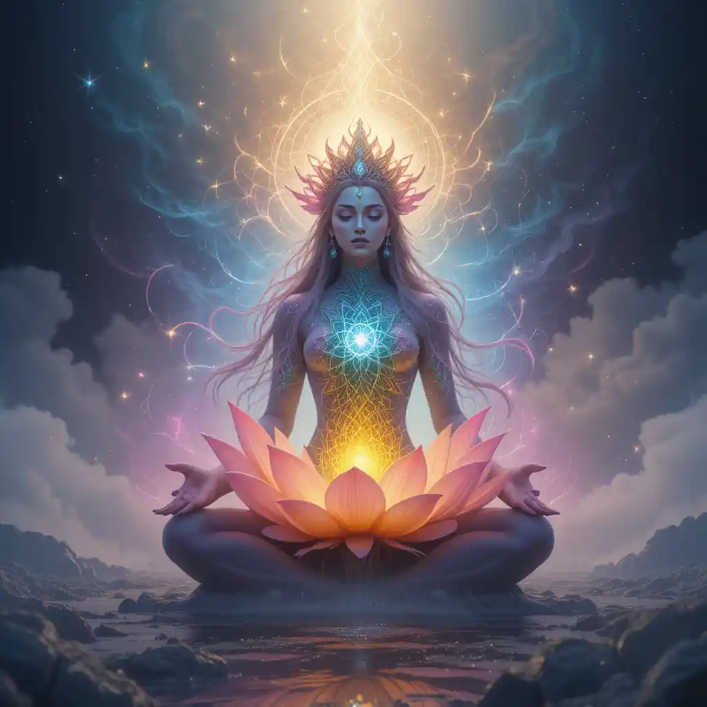 Deva Merging With Radiant Crown Chakra Lotus