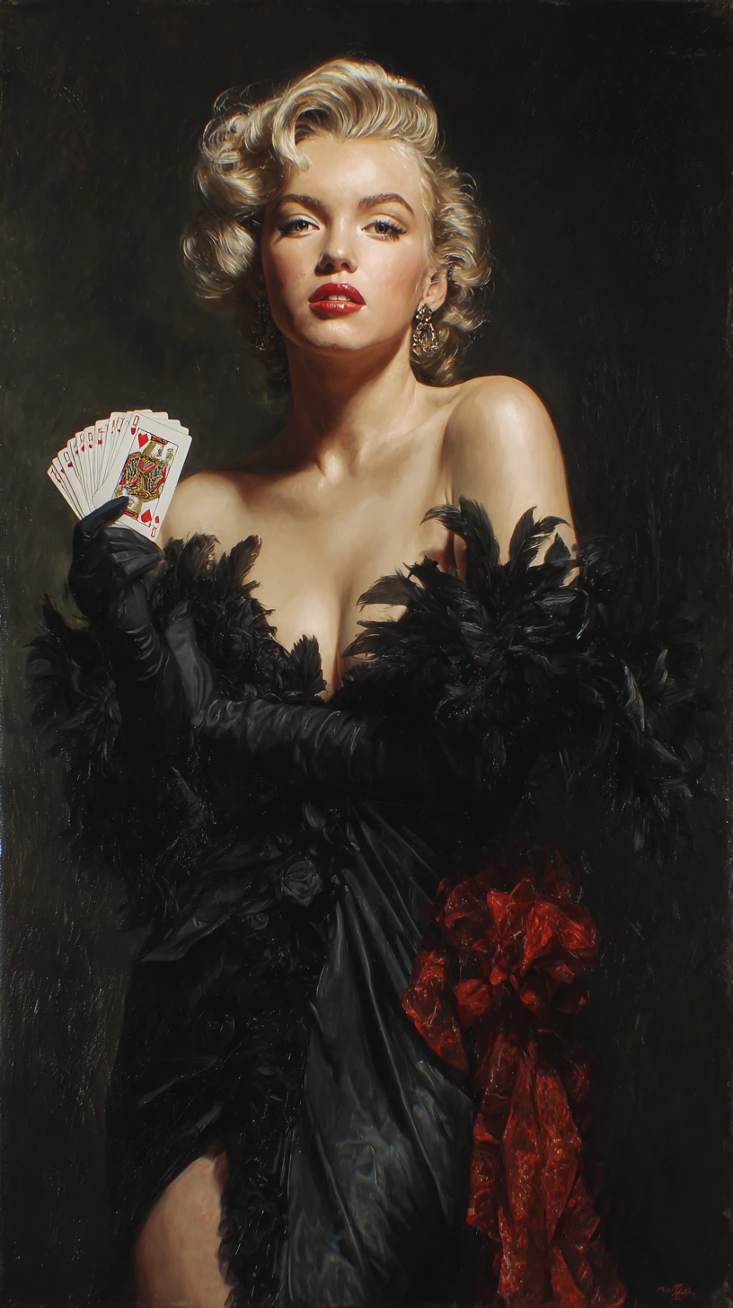 Rainha de copas fantástica emergindo de uma carta de baralho