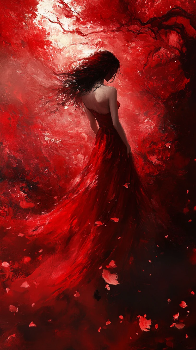 Abstract red vision of war fire love and heartbeat