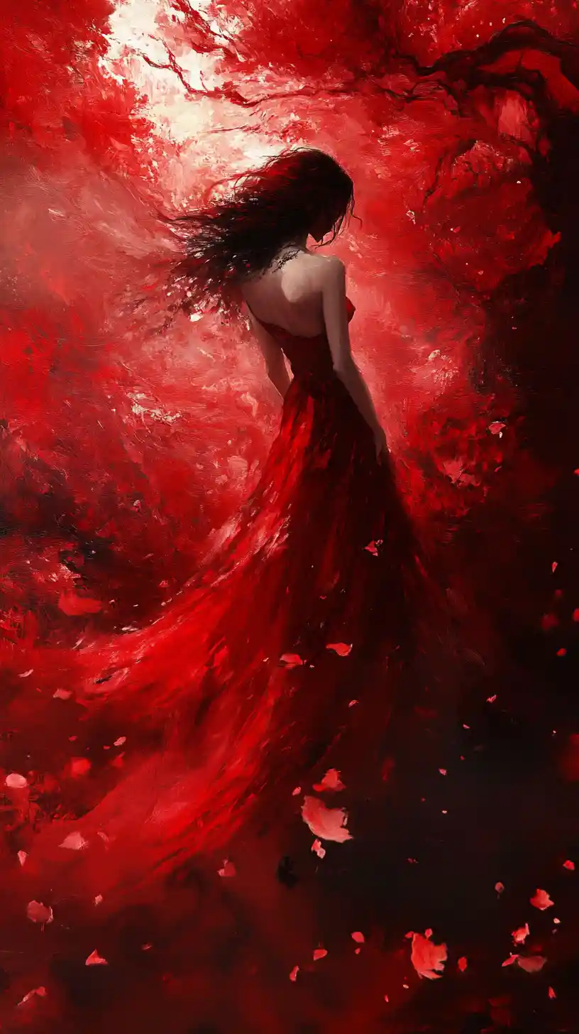 Abstract red vision of war fire love and heartbeat