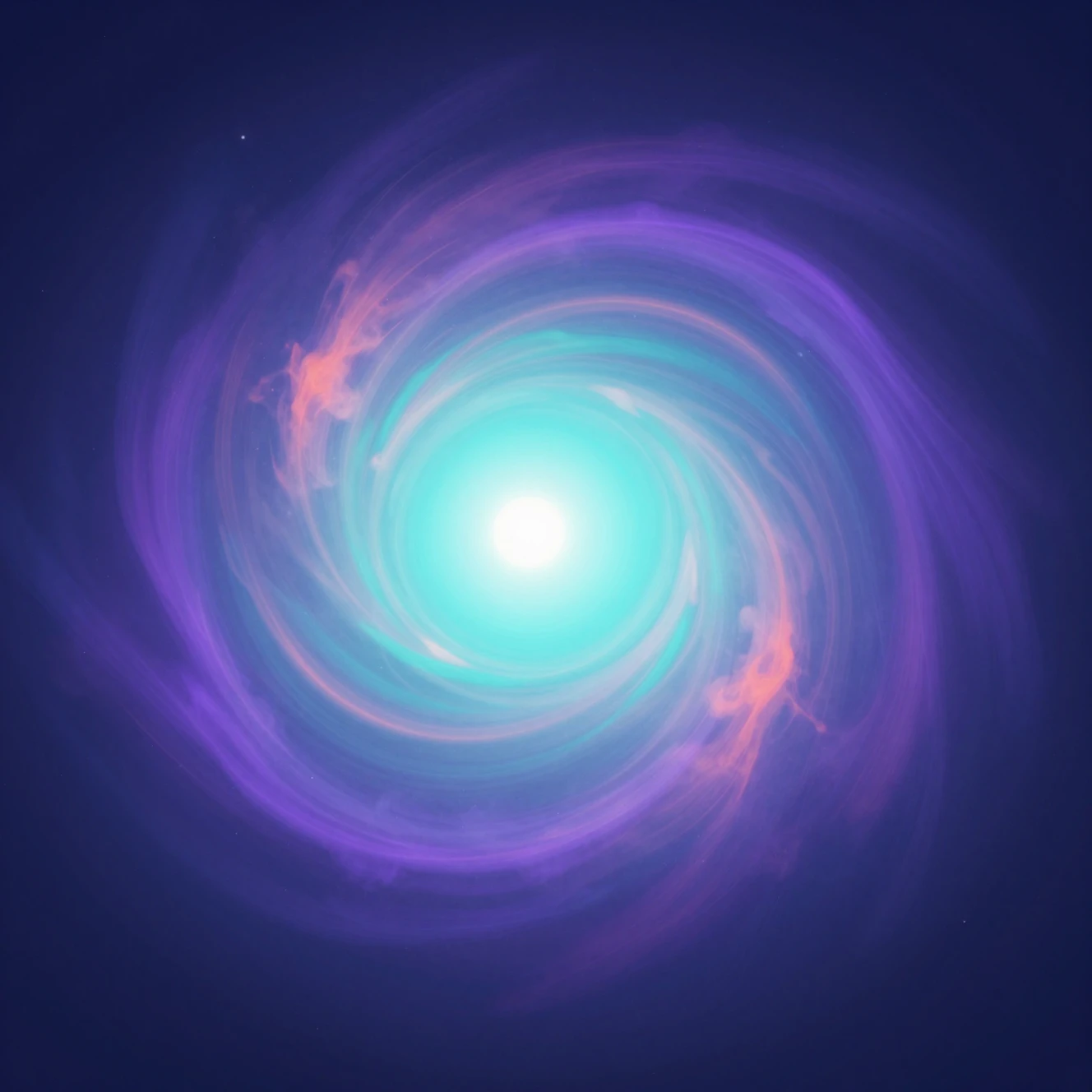 Cosmic gradient avatar with radiant turquoise energy waves