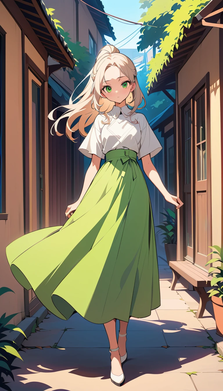 Femme d’anime élégante en mode K‑pop à la lumière du jour