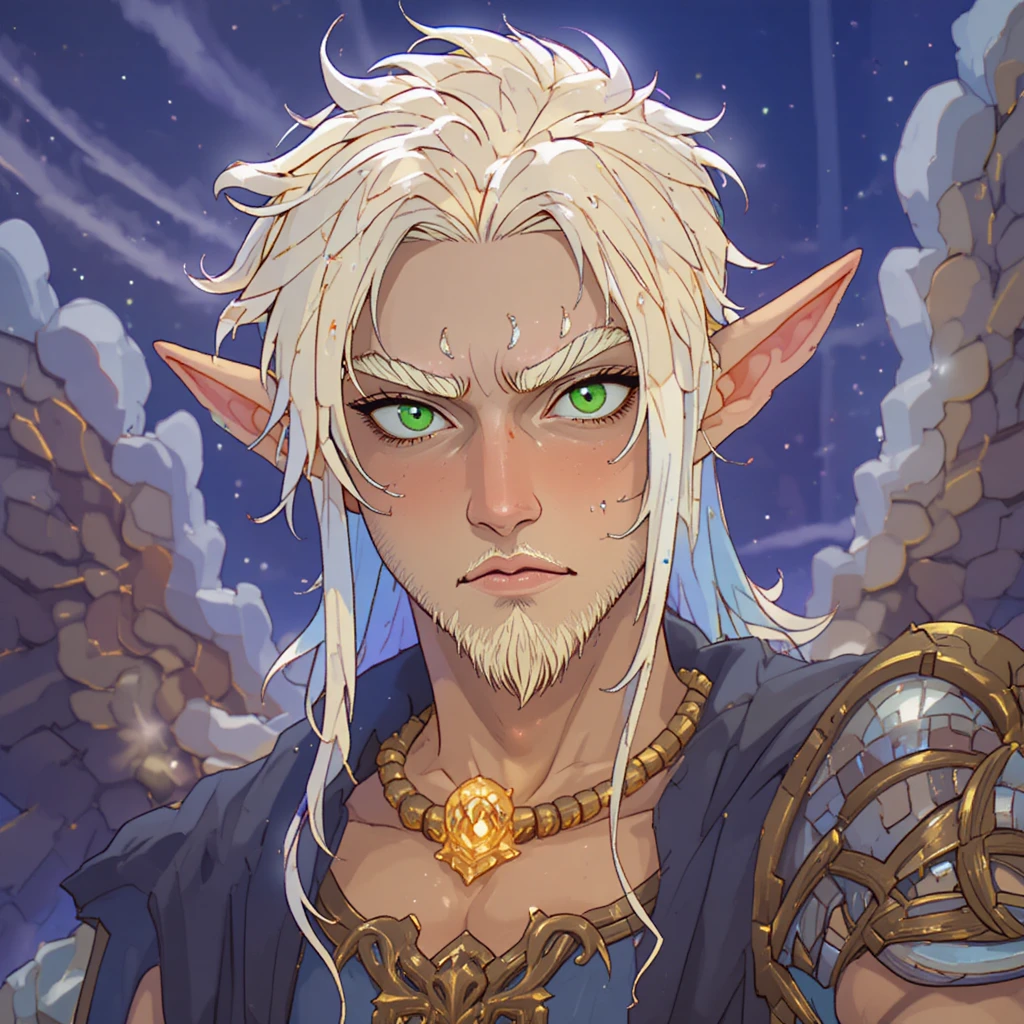 Hombre feca angelical de fantasía de un reino místico de Wakfu