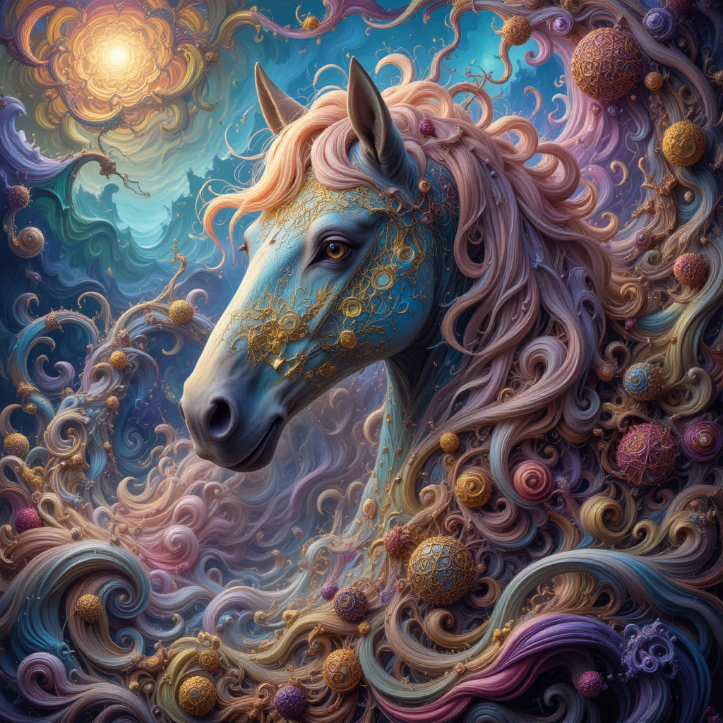 알록달록한 프랙탈 꿈속의 기 whimsical 한 말