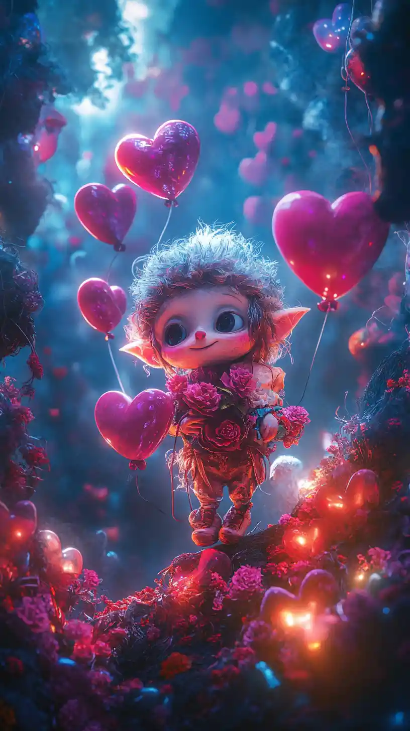 Playful Elf In A Surreal Romantic Fantasy Landscape