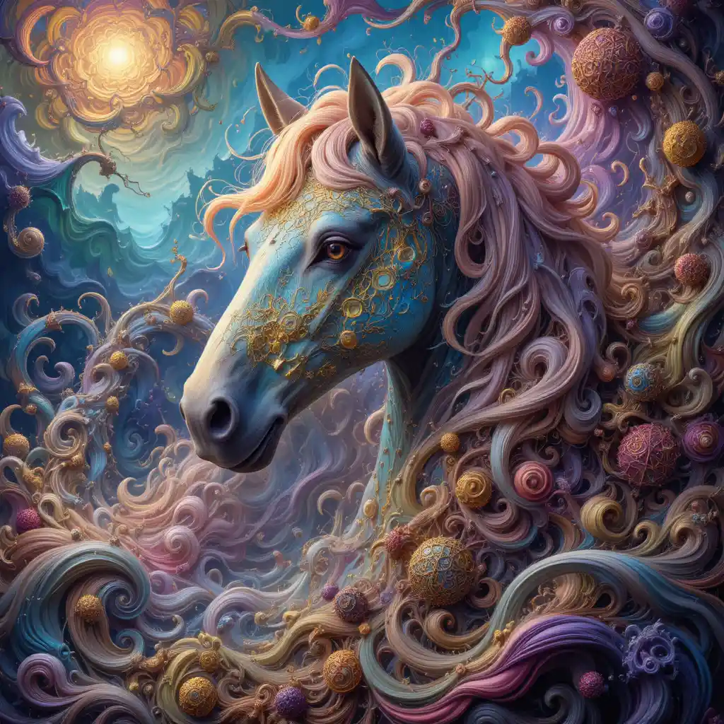알록달록한 프랙탈 꿈속의 기 whimsical 한 말