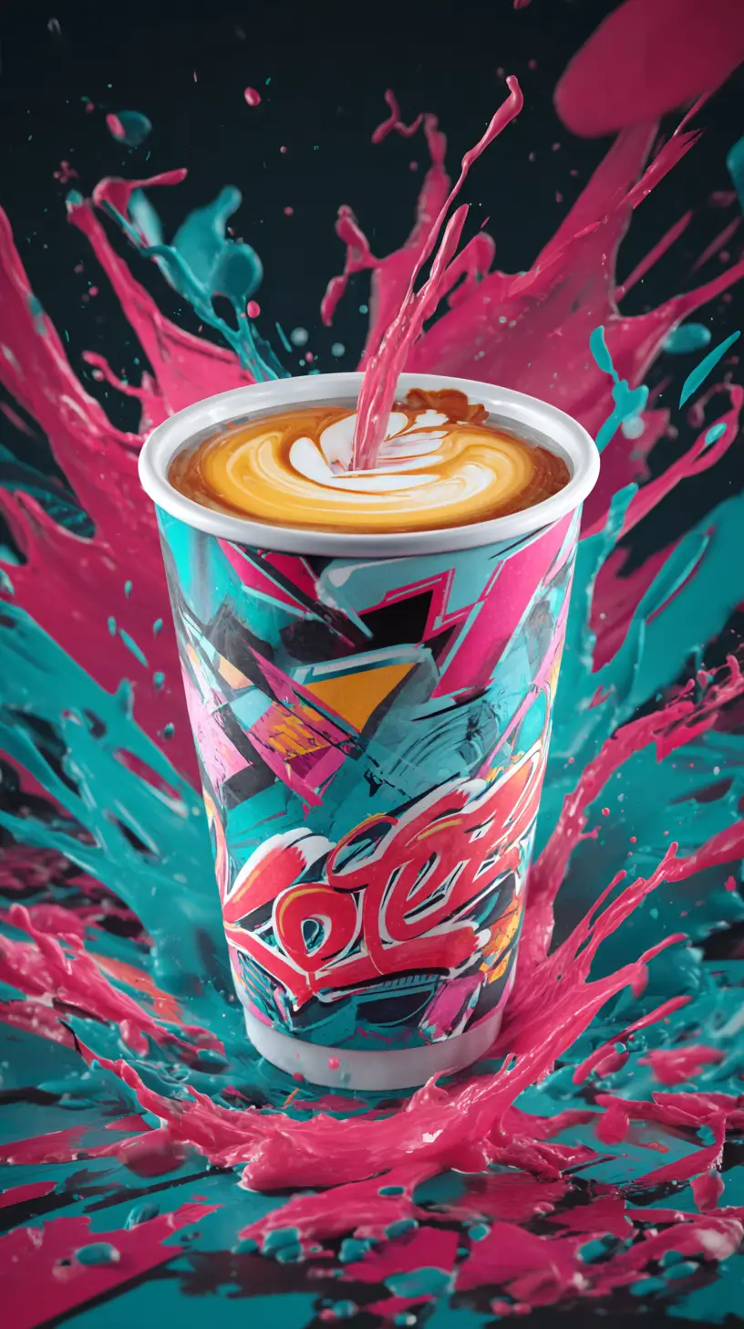 Cinematic illustration of beautifully crafted cups of coffee