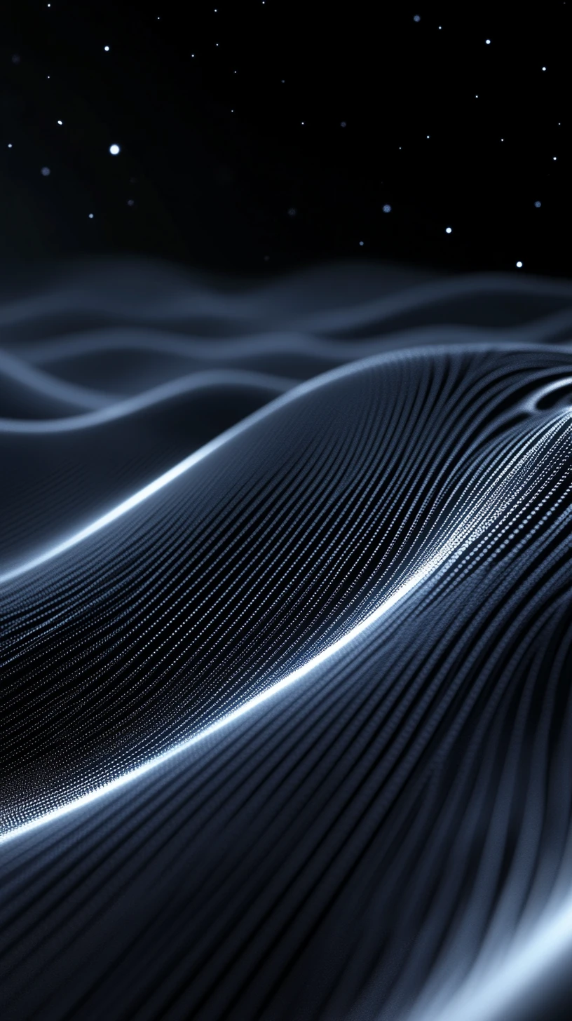 Futuristic abstract field with curved scientific energy lines