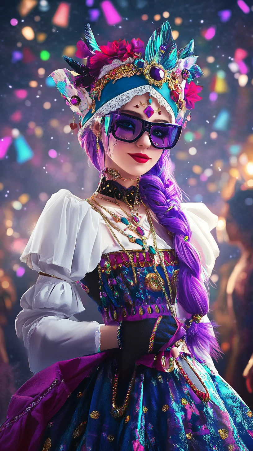 Crystal skinned fantasy woman in an elegant dark pose