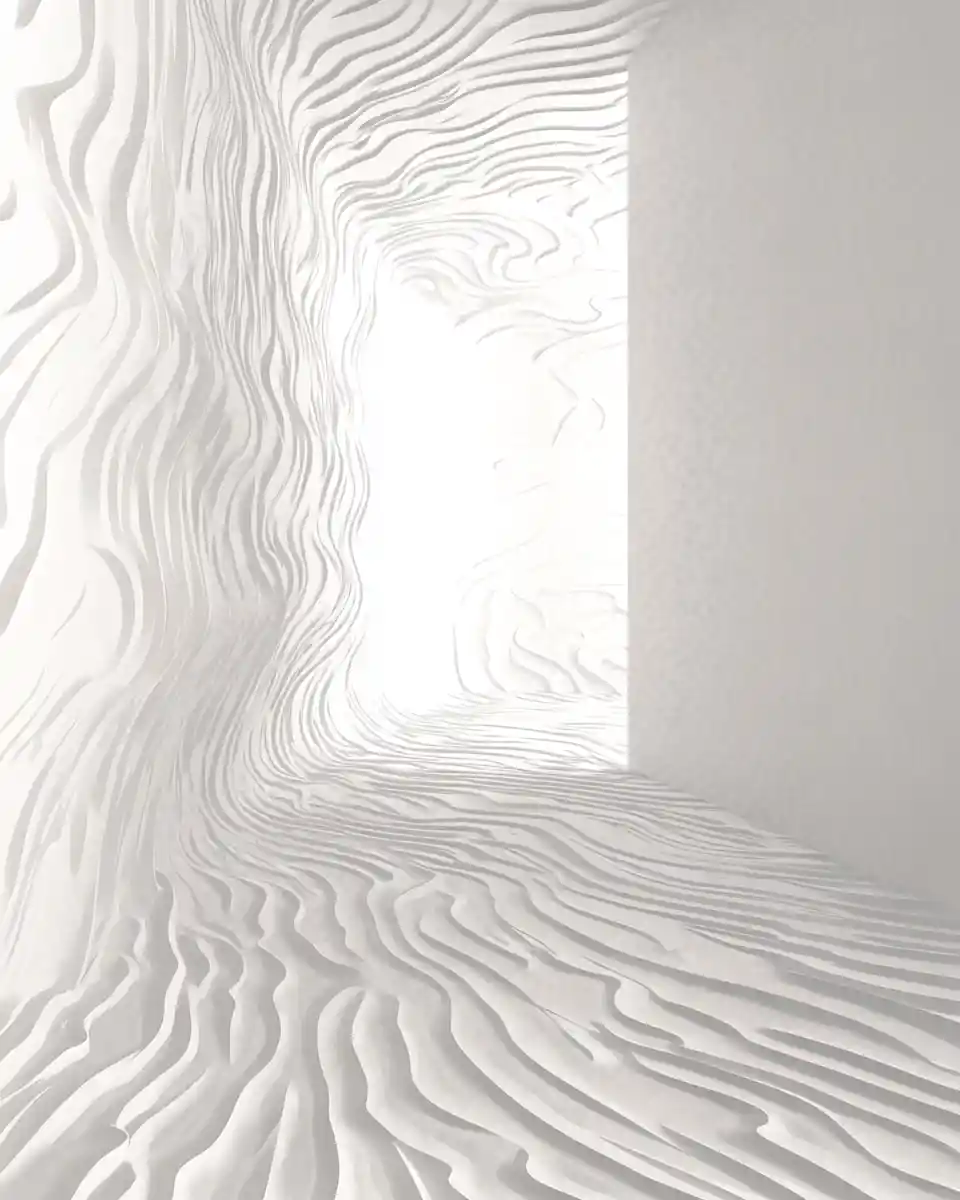 Minimal white geometric pattern on a seamless white wall