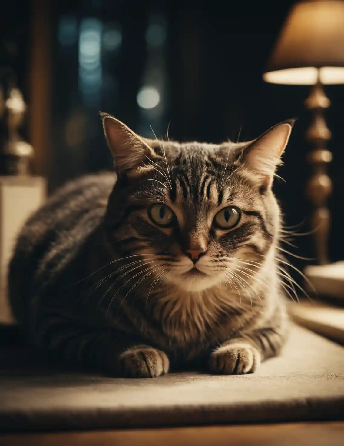 Gatto carino a cartone animato che vuole essere amato anche quando è grassottello