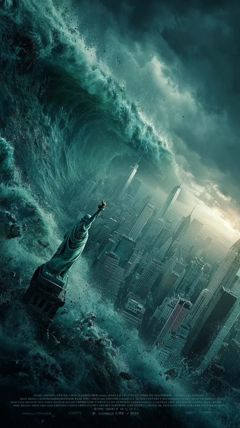Mega-Tsunami trifft auf die New Yorker Skyline