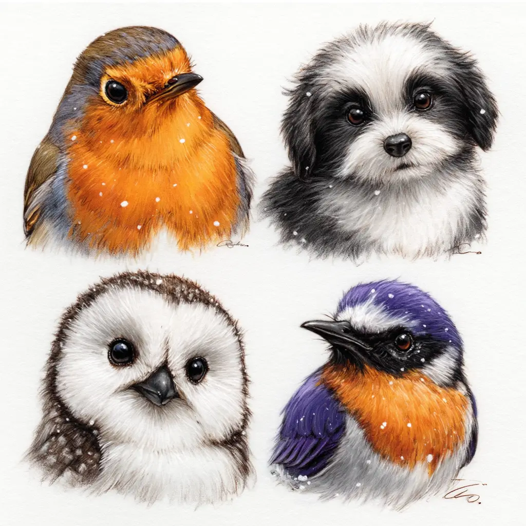 可愛又俏皮的小動物插畫四格排版