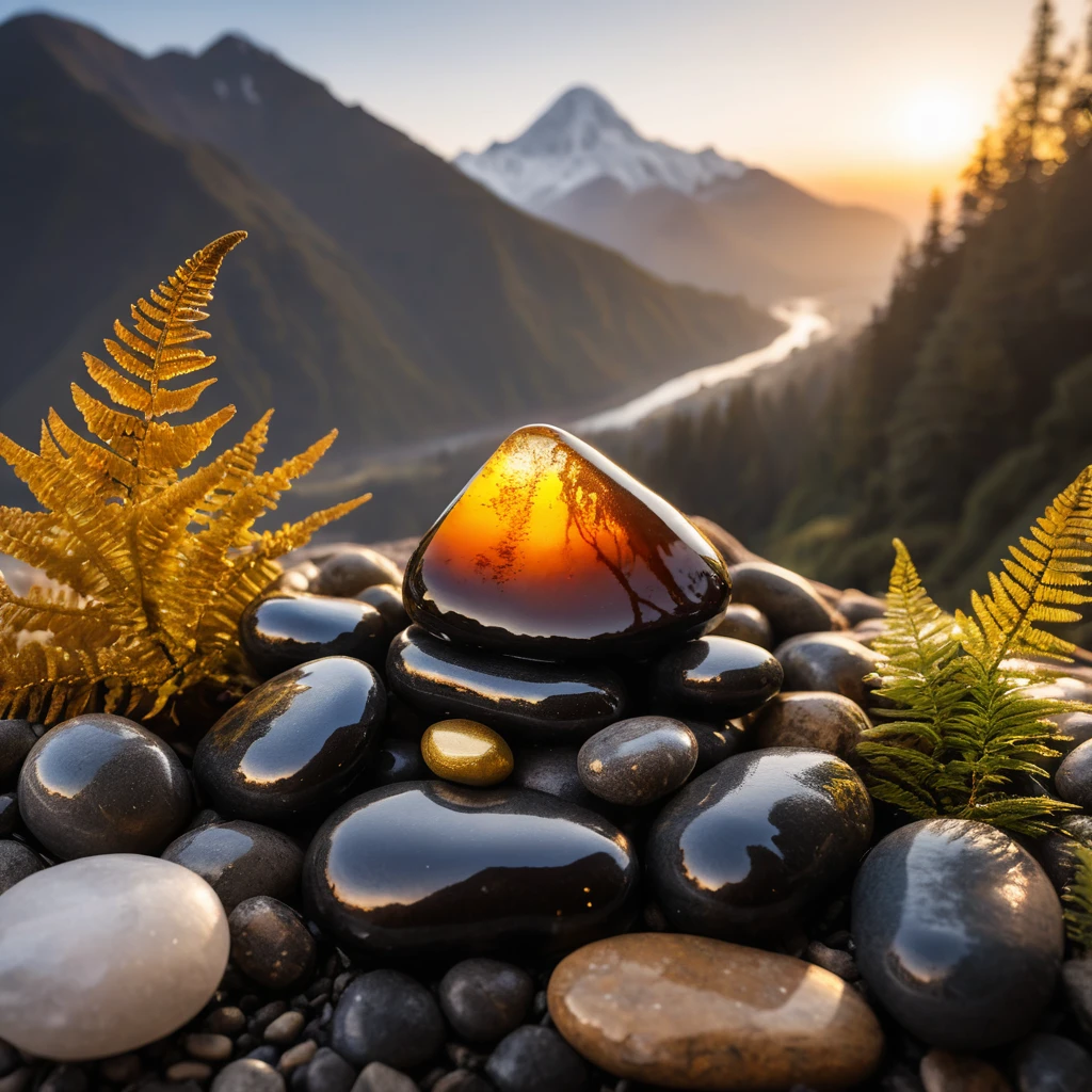 Shilajit-Harzhügel bei Sonnenaufgang im Himalaya