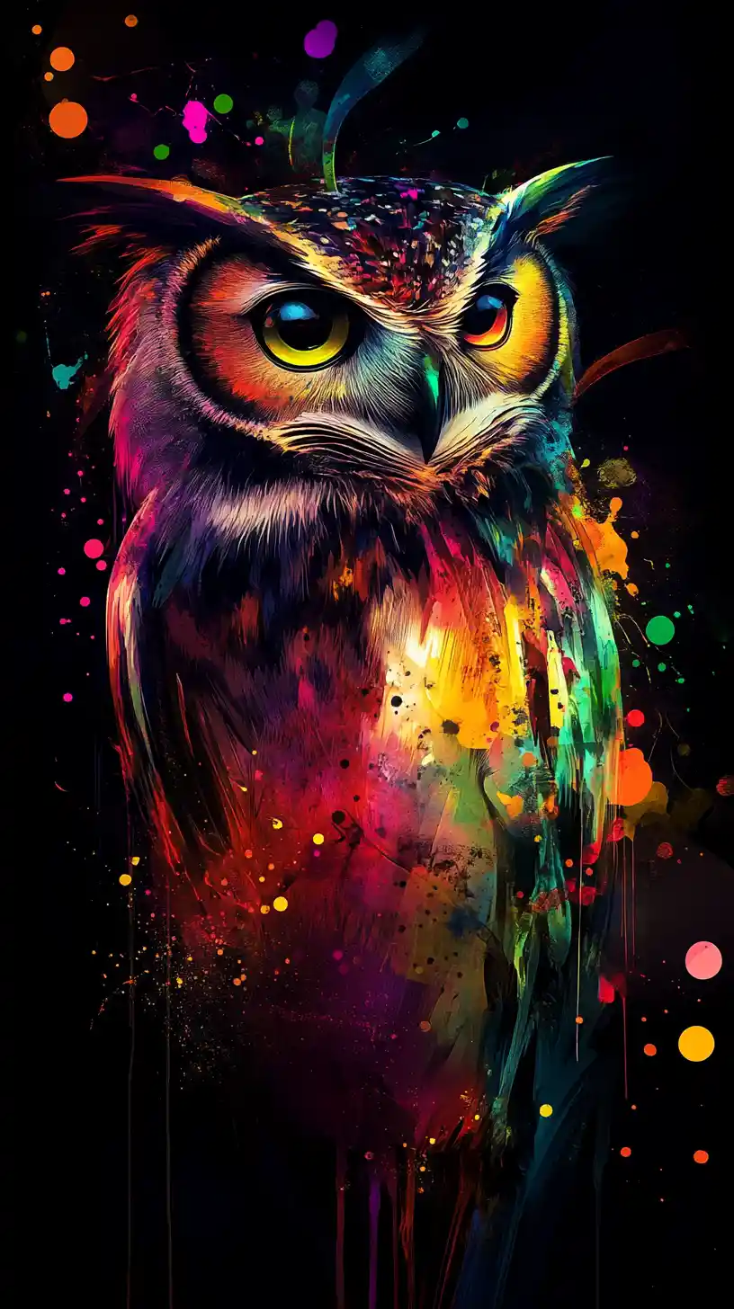 Hibou surréaliste dans un labyrinthe onirique d’ombre et de lumière