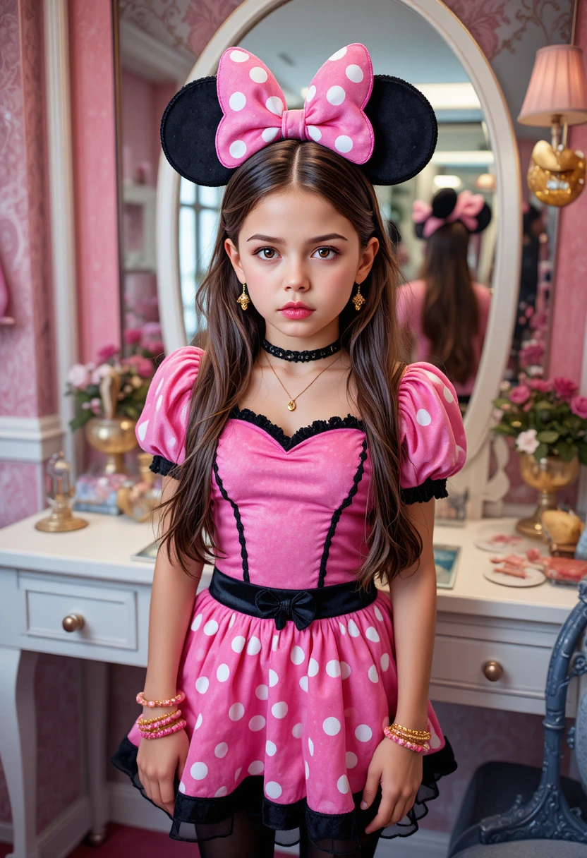 精品梳妝台前的米妮裝扮青少年男孩