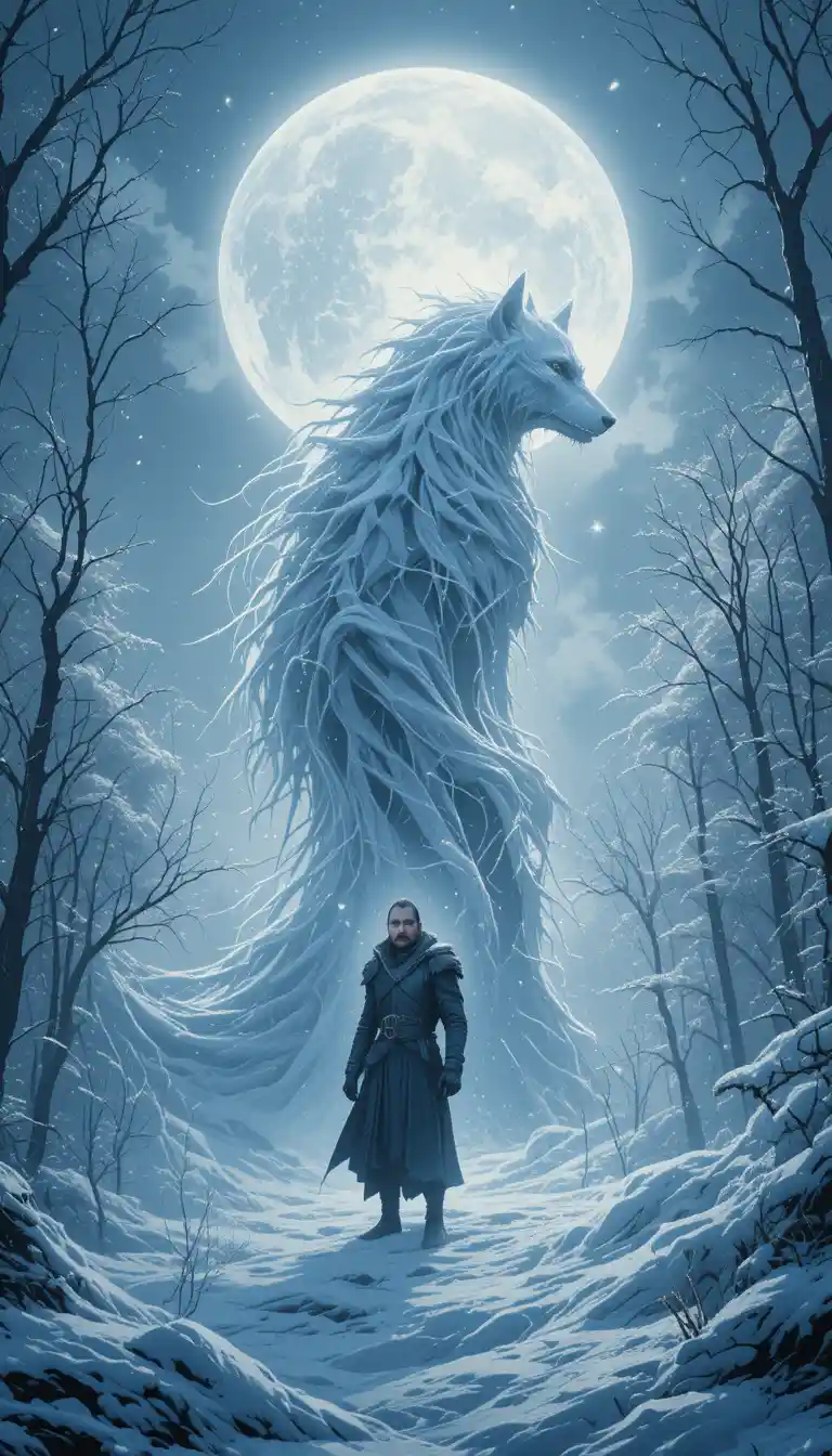 Ladino meio-elfo se transformando em lobo ao luar
