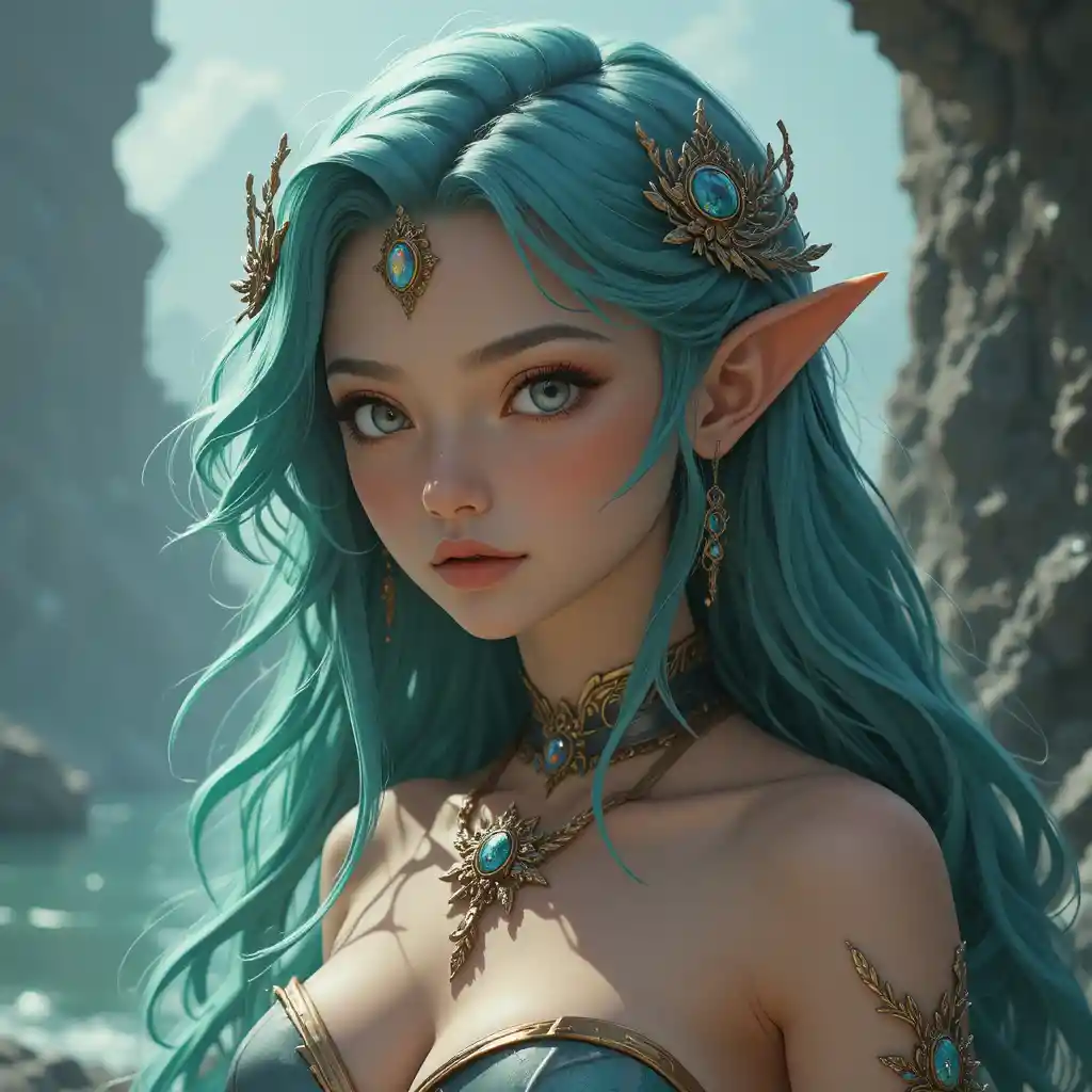 Teen mermaid princess in a mystical underwater world