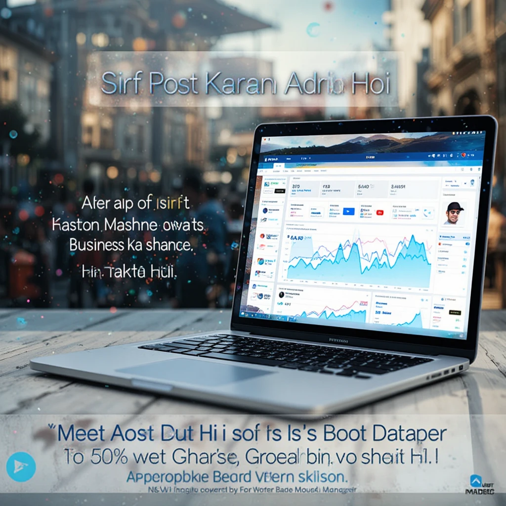 Pantalla de portátil mostrando Meta Ads Manager con un gráfico en ascenso