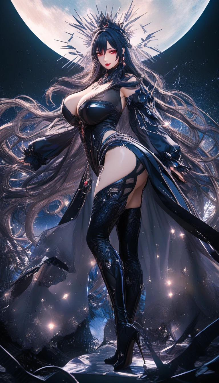 Goddess of the night in glowing starlight robes