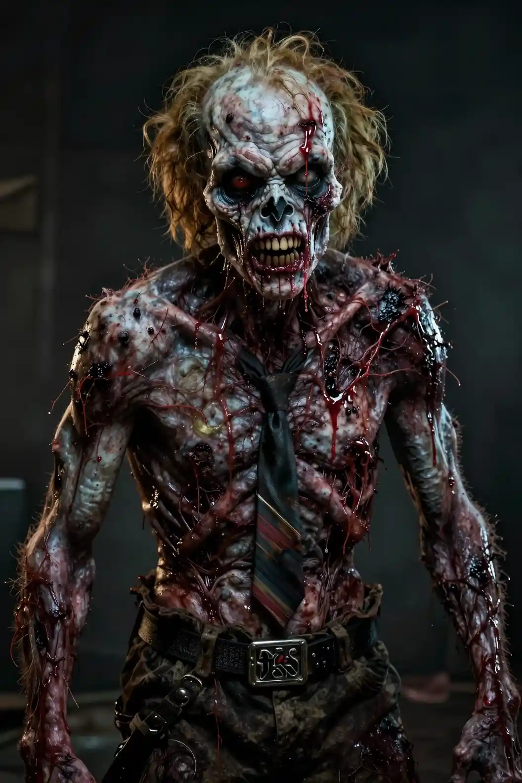Hyperrealistischer verrottender Zombie inspiriert von klassischem Metal-Horror