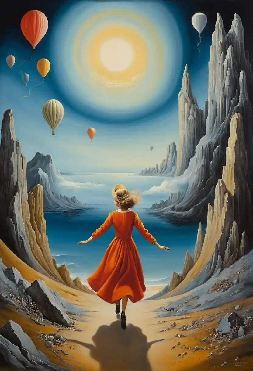 Peinture surréaliste de pure joie et d’exaltation émotionnelle
