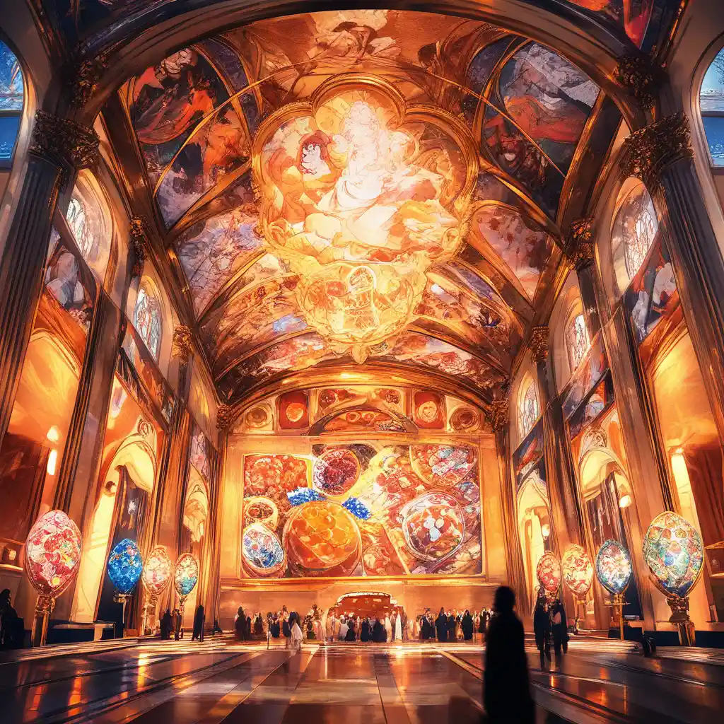 Fresques de nourriture fantastique couvrant le plafond de la chapelle Sixtine