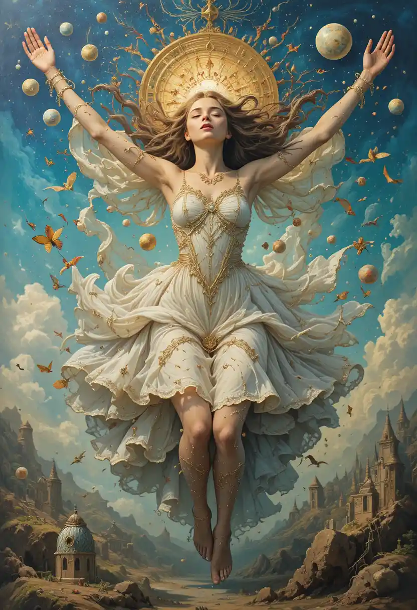 Peinture surréaliste de pure joie et d’extase spirituelle