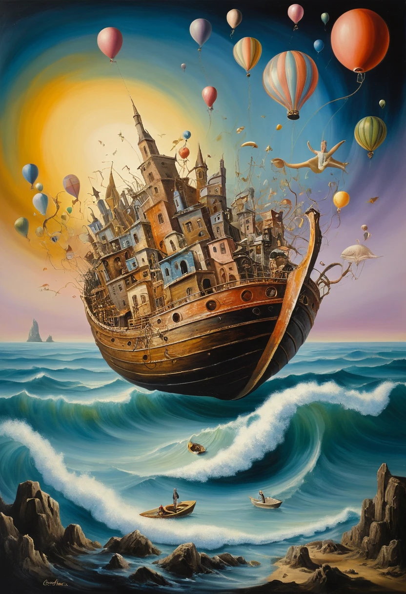 Pintura abstrata surreal de alegria e êxtase espiritual