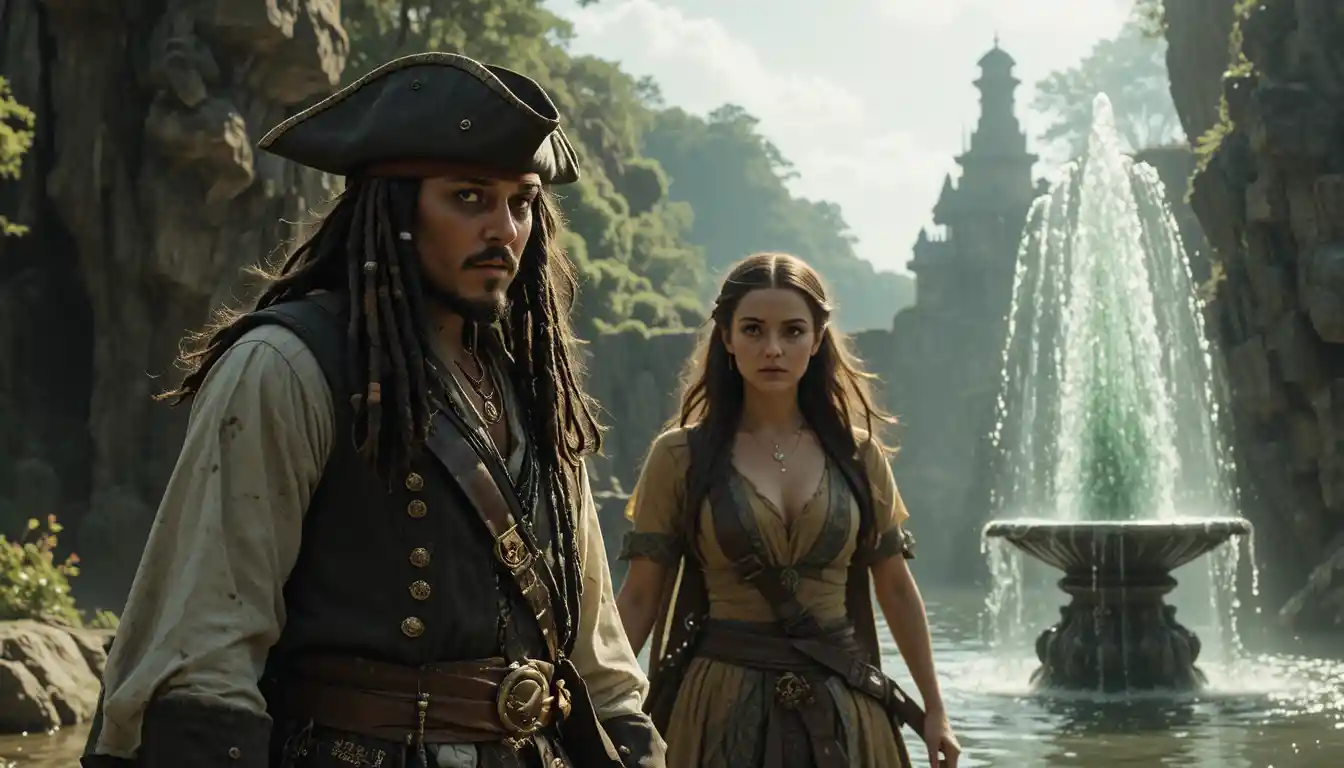 Capitães piratas navegando juntos em uma perigosa missão pelo mar