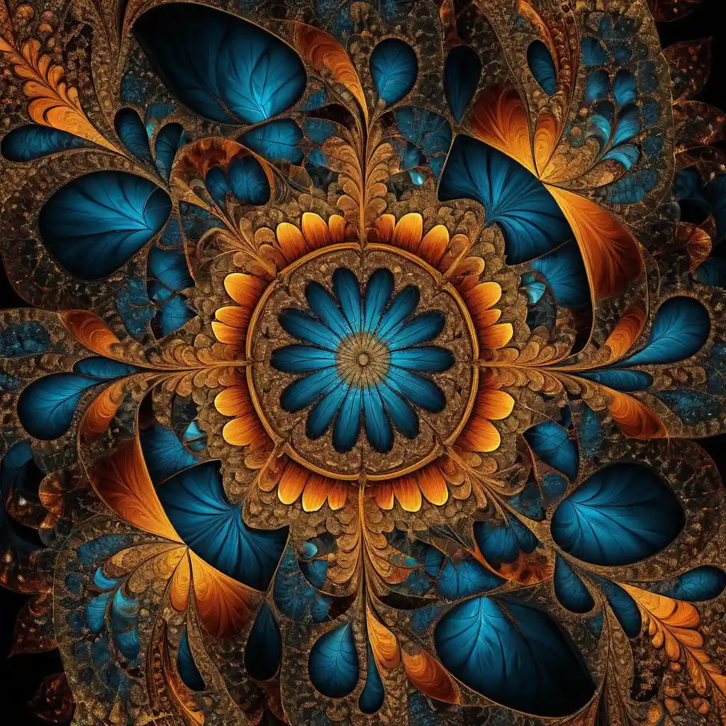 Lebendiges geometrisches Fraktaldesign mit komplexen sich wiederholenden Mustern