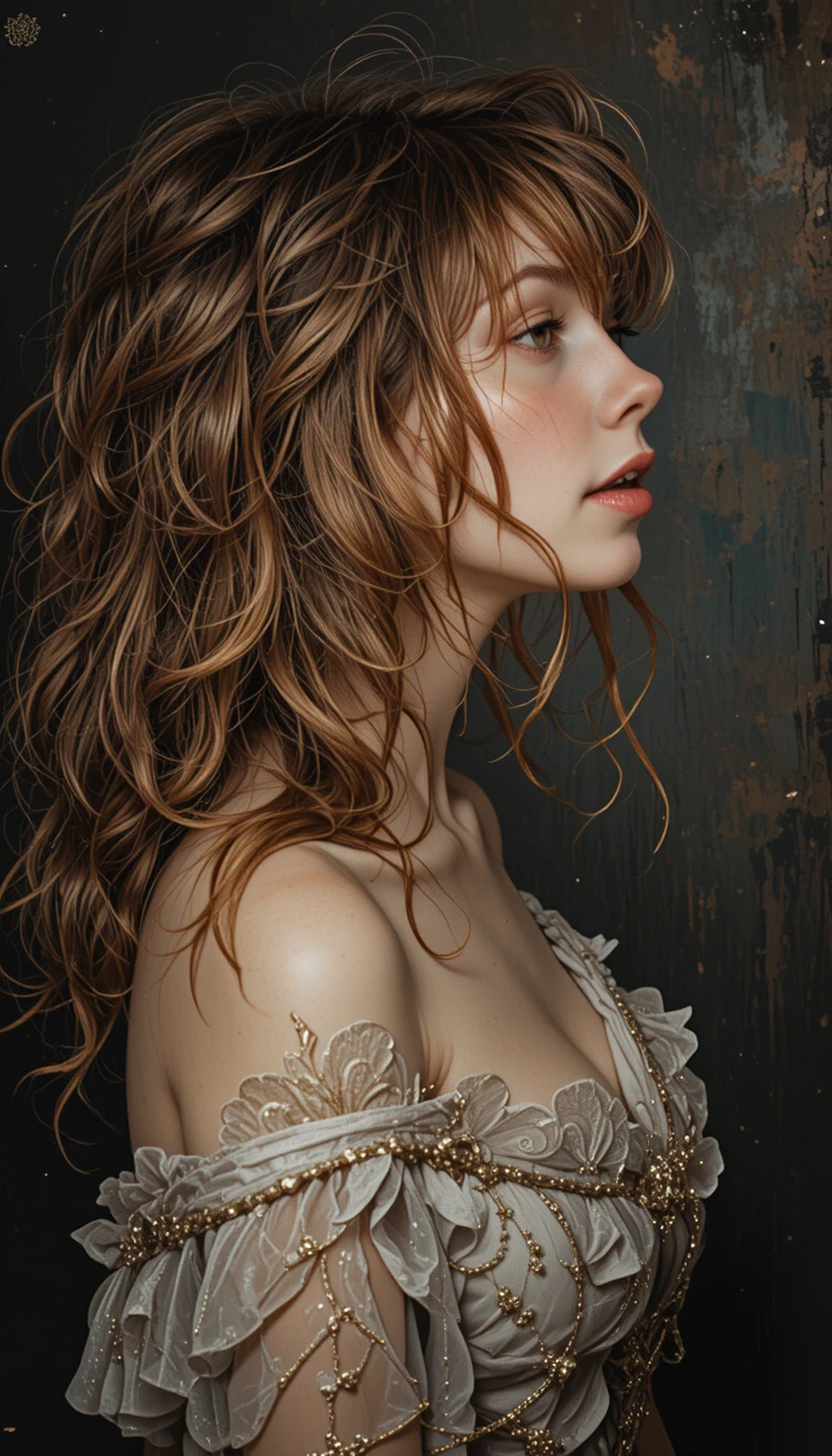 Romantic and baroque inspired chiaroscuro painting composition