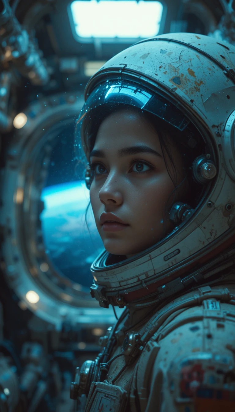 Astronaute solitaire dérivant dans une station spatiale abandonnée