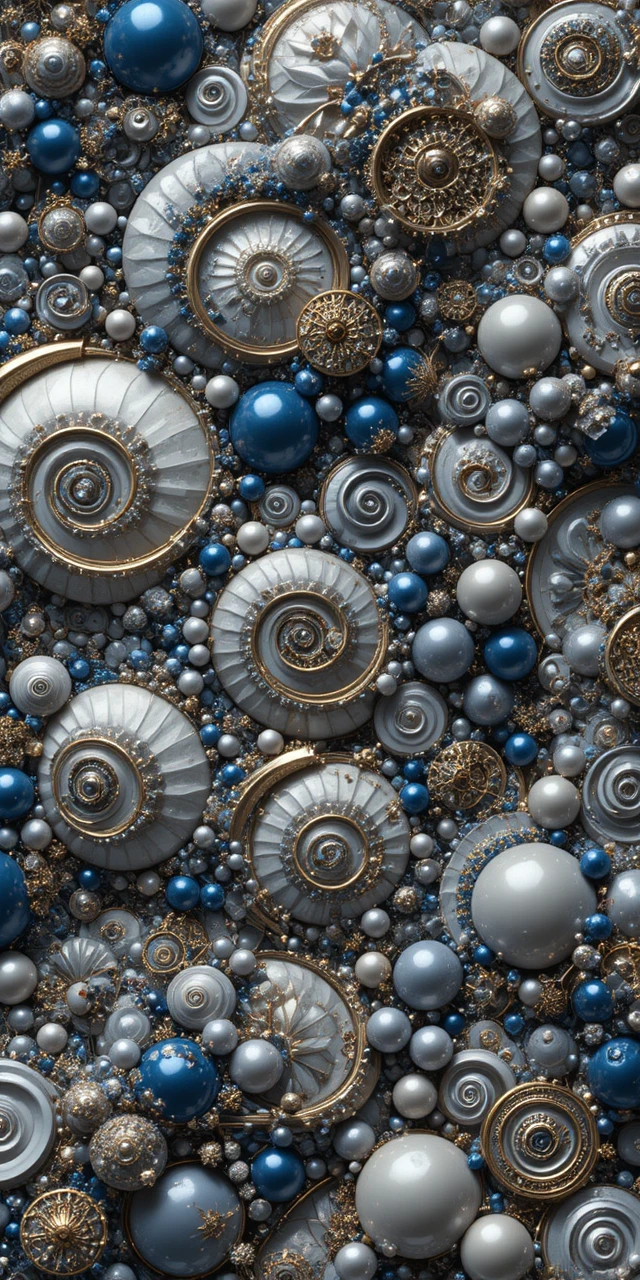 Unendliche Fraktalkugeln im kunstvollen geometrischen Mandala-Design