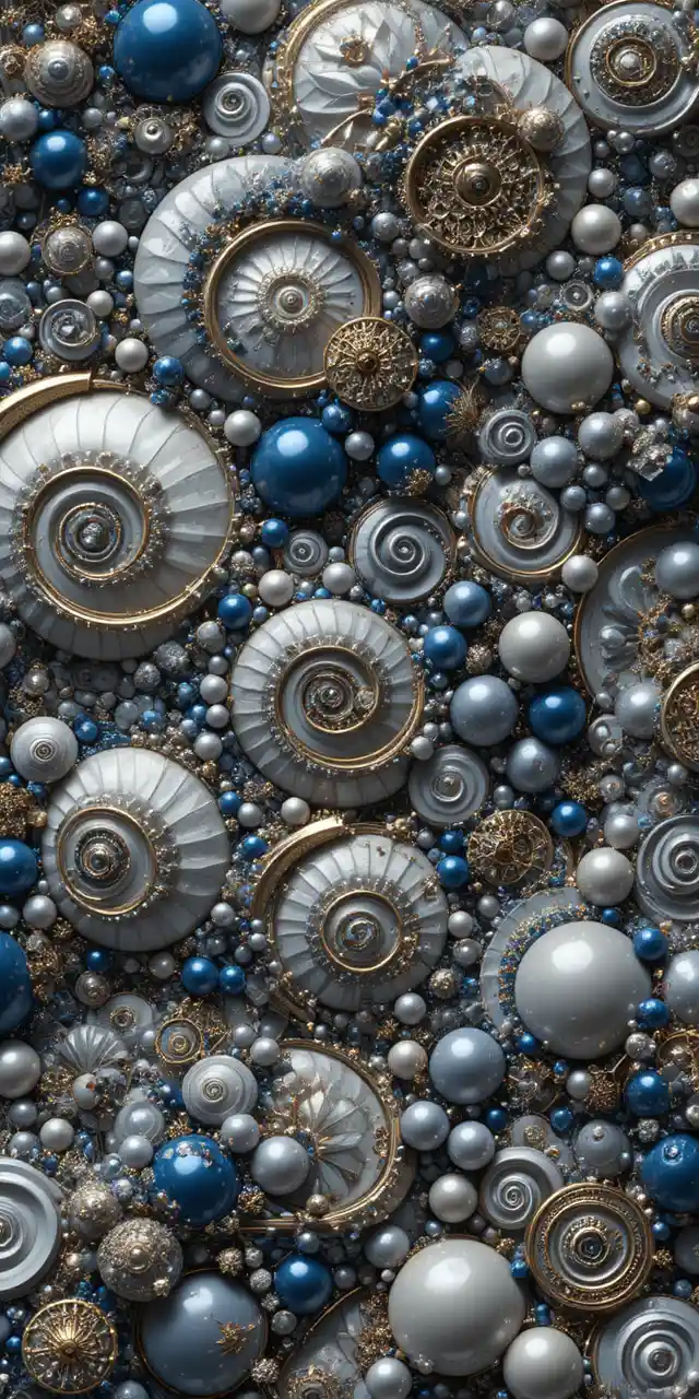 Esferas fractales infinitas en un mandala geométrico ornamentado