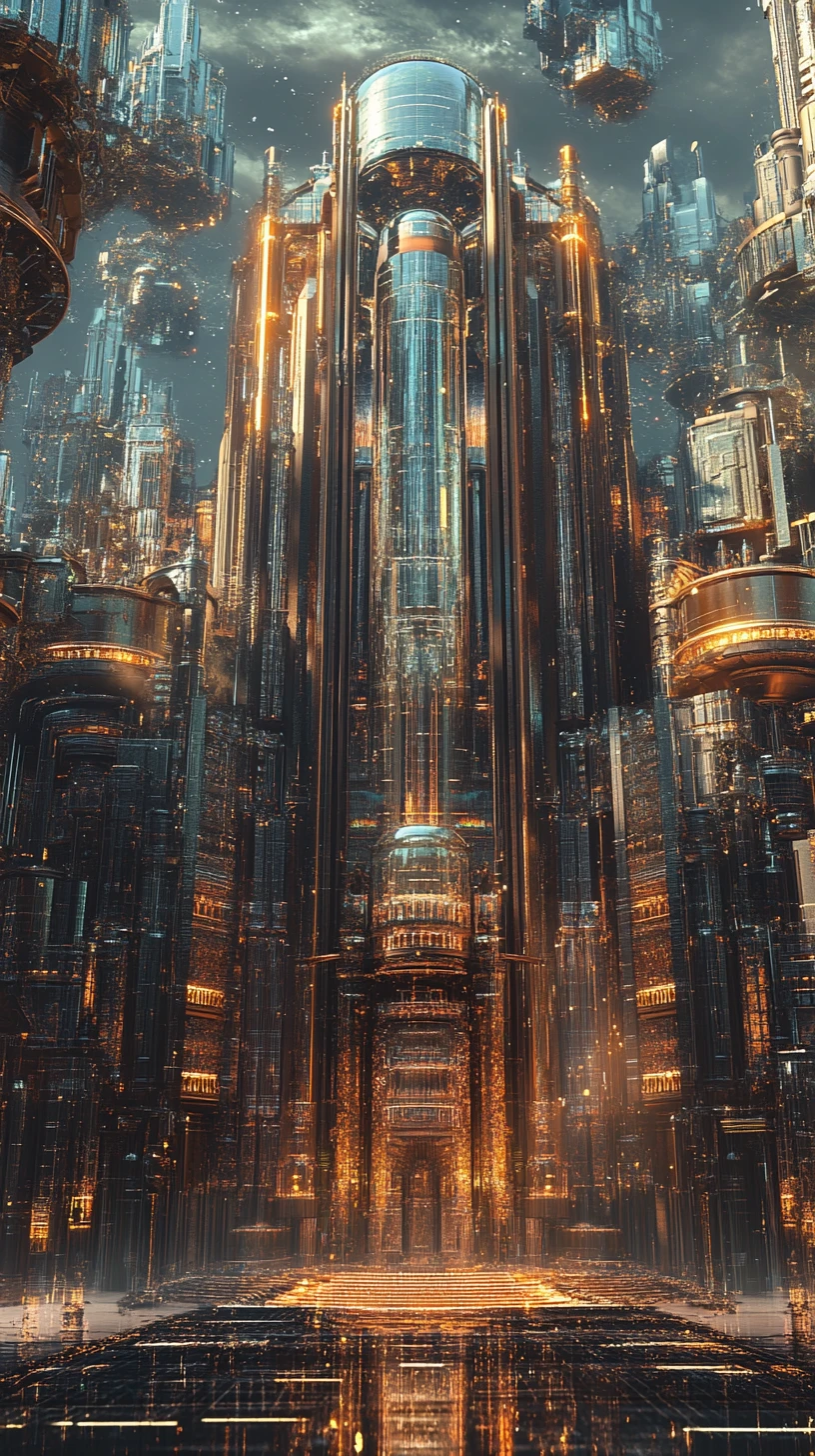 Futuristic Glass Palace Rising Over a Modern City