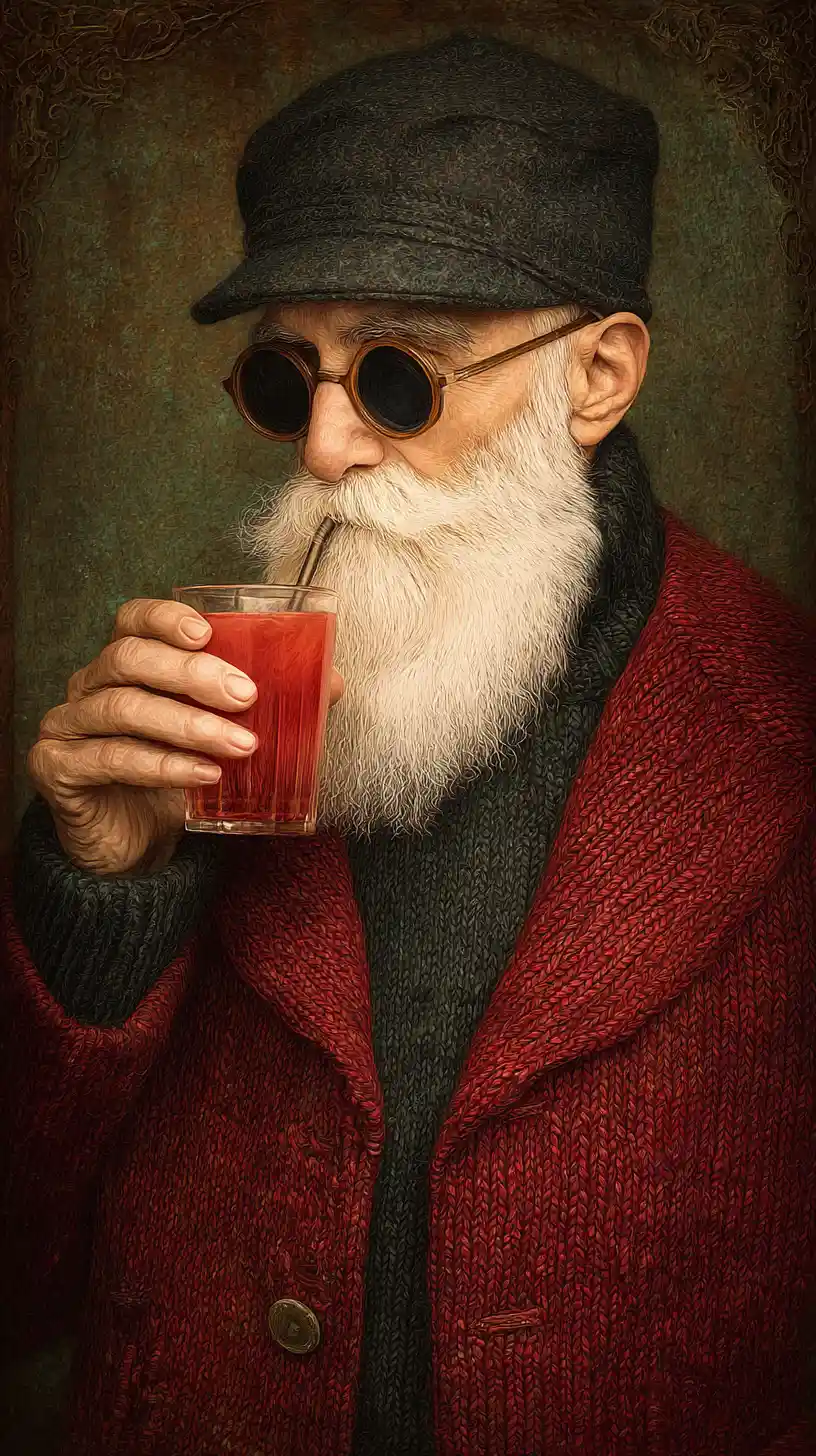 エレガントな老紳士が味わうニットの冬のウォッカカクテル