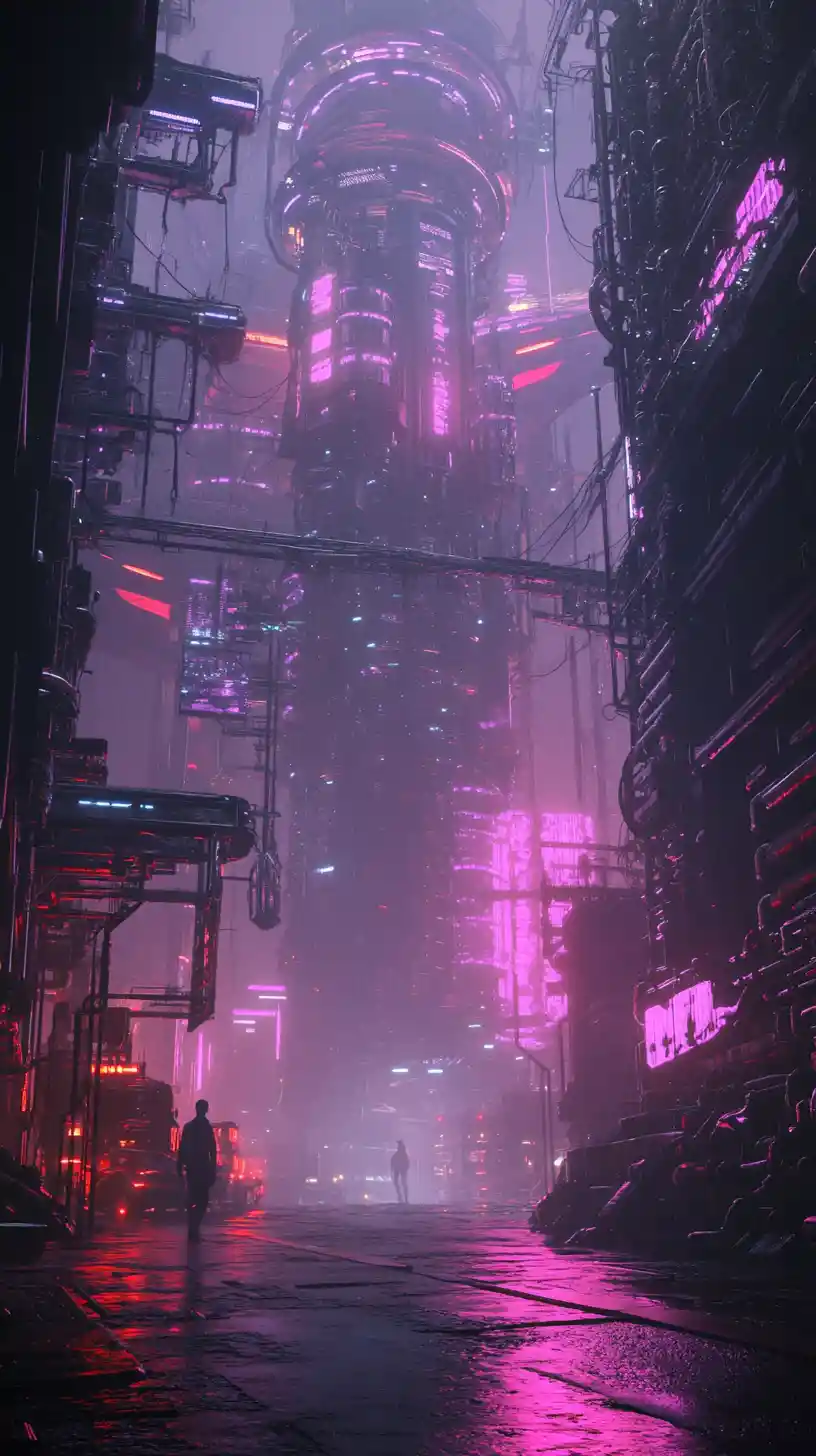 Futuristic Mechanical City With Massive Complex Structures