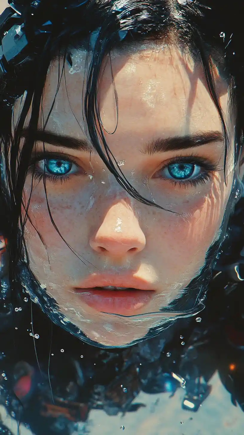 Crying young woman close up on a lonely beach
