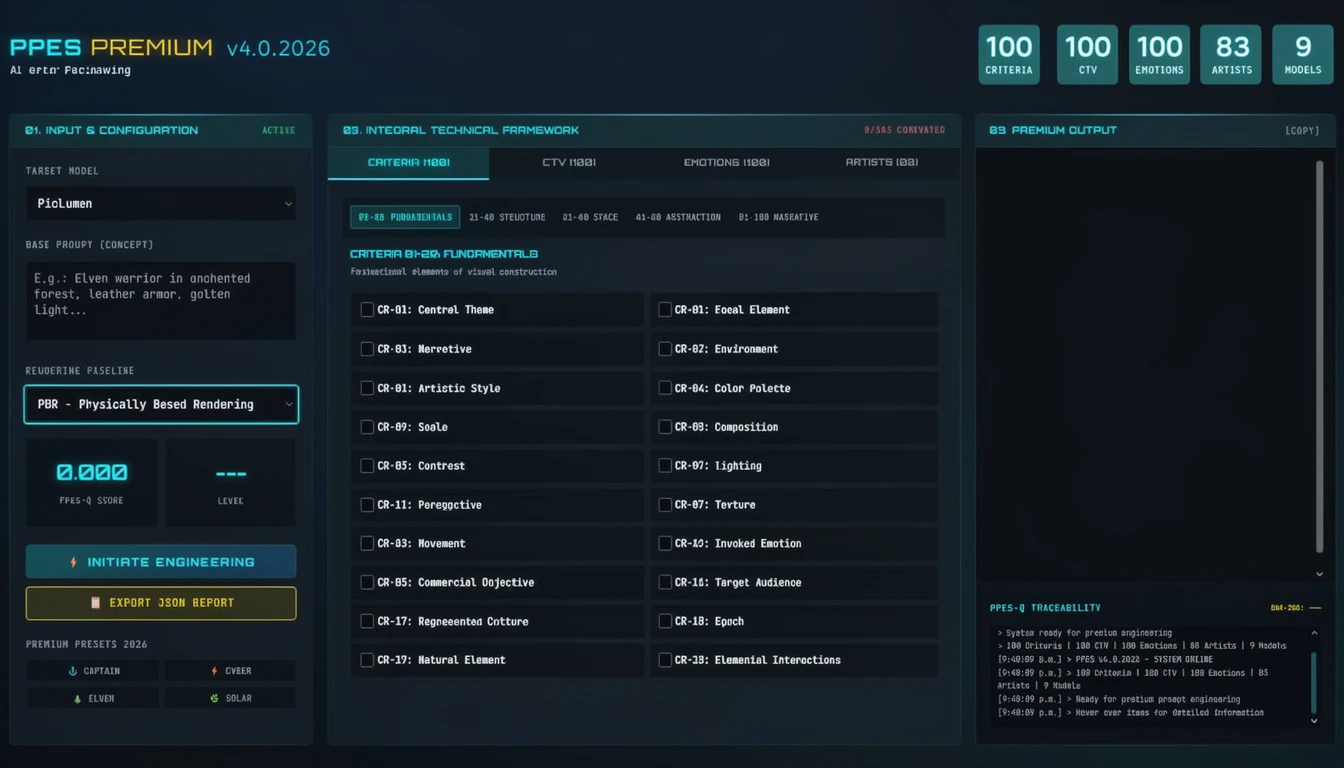 Dashboard di IA futuristica con interfaccia cyber a tre colonne