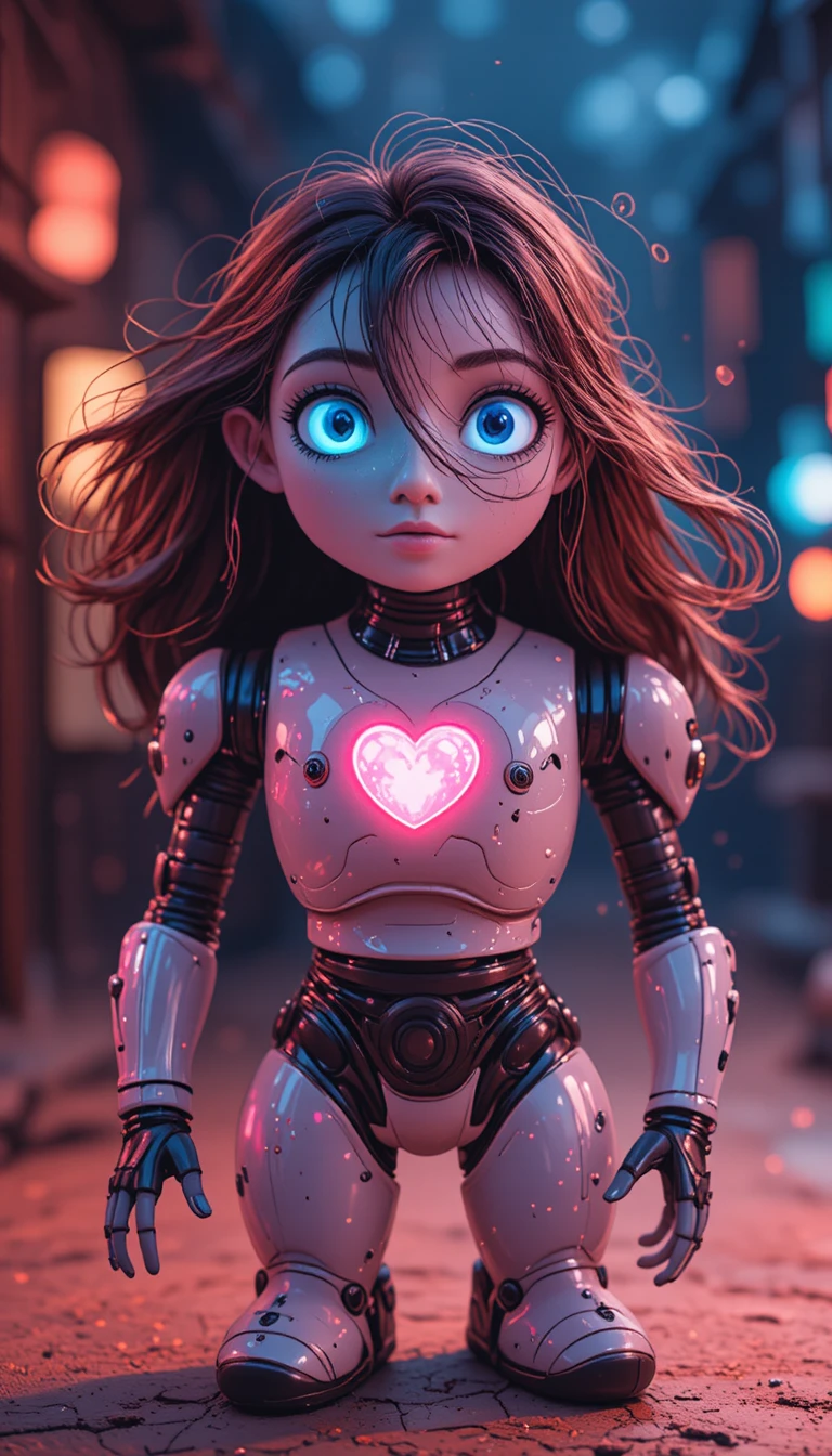 Kind hält Händchen mit einem freundlichen Roboter