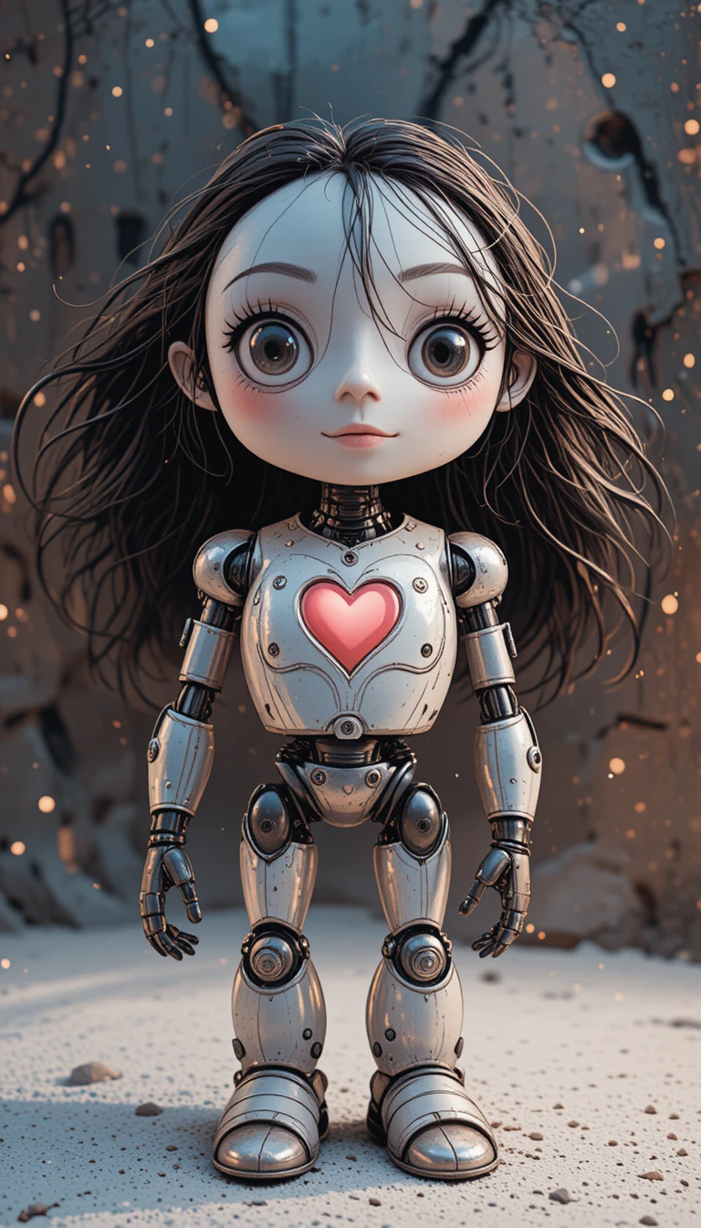 Bambino che tiene per mano un robot amichevole e affettuoso
