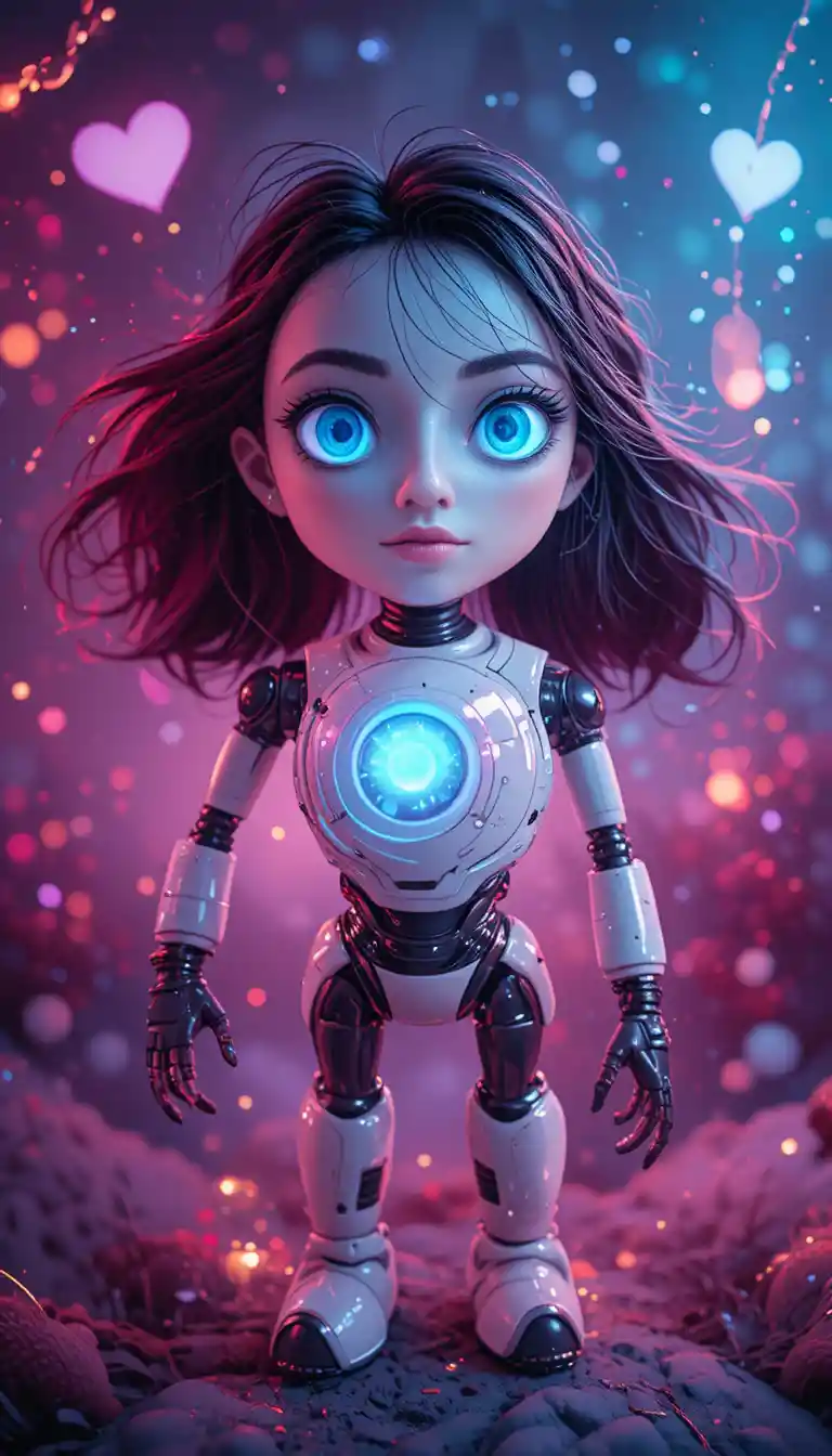 Child holding hands with a friendly robot companion