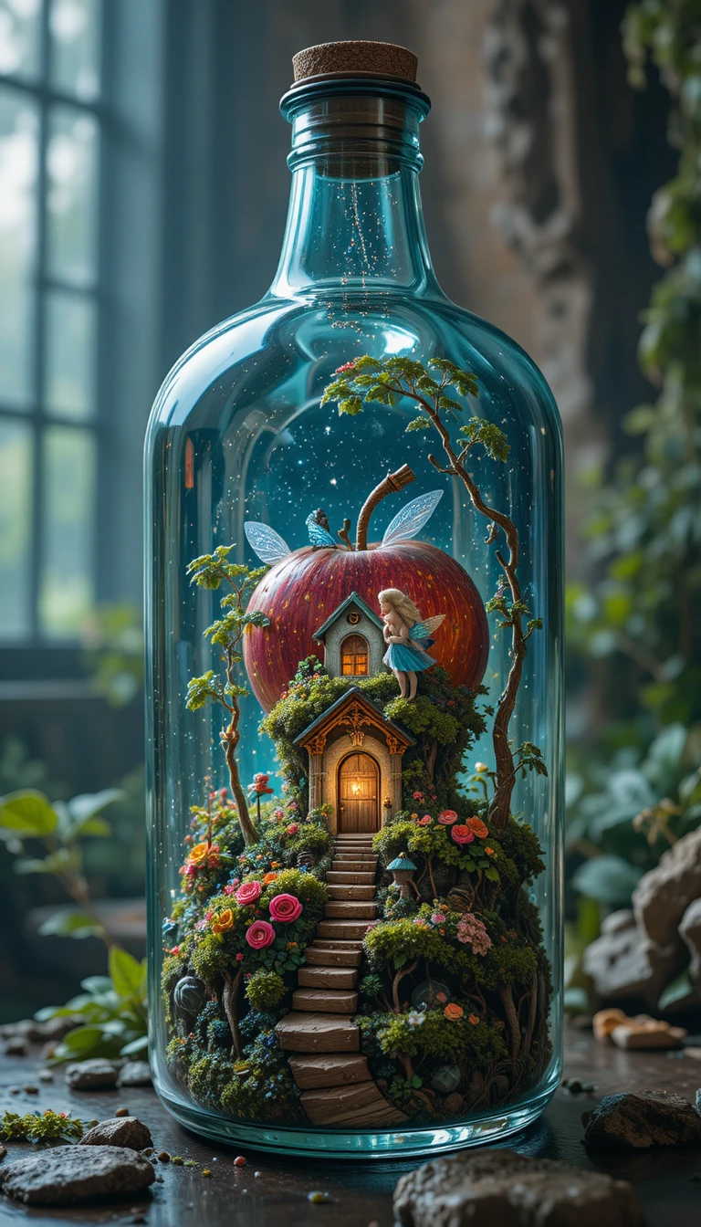 Gigantic Glass Bottle Revealing A Miniature Macro Universe Inside