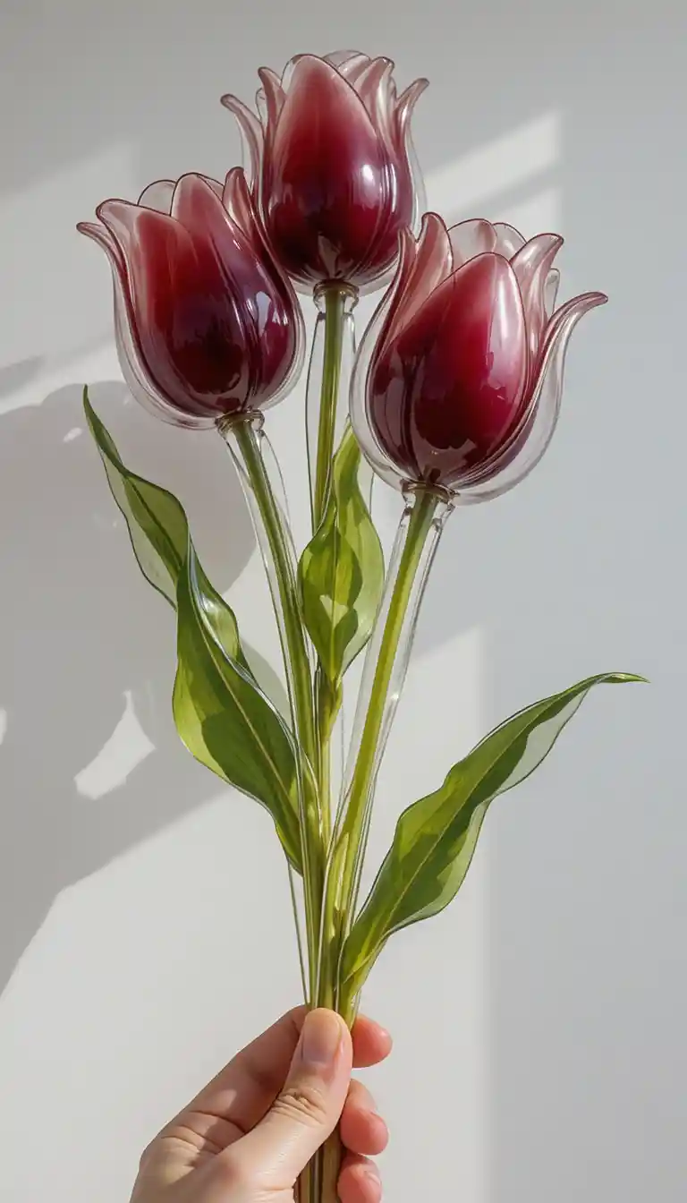 Copas de vino transparentes en forma de tulipán sobre fondo brillante