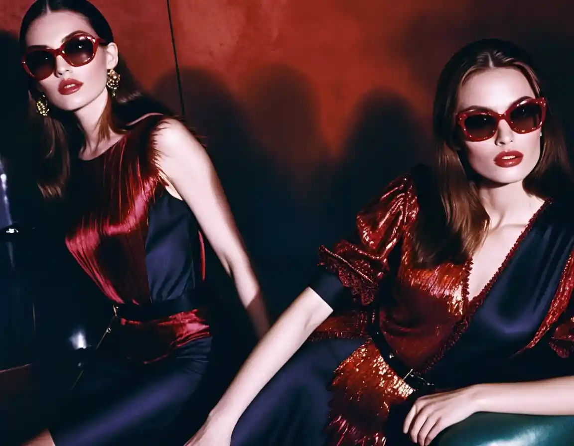 Fashion models posing in sensual rustic interior campaign