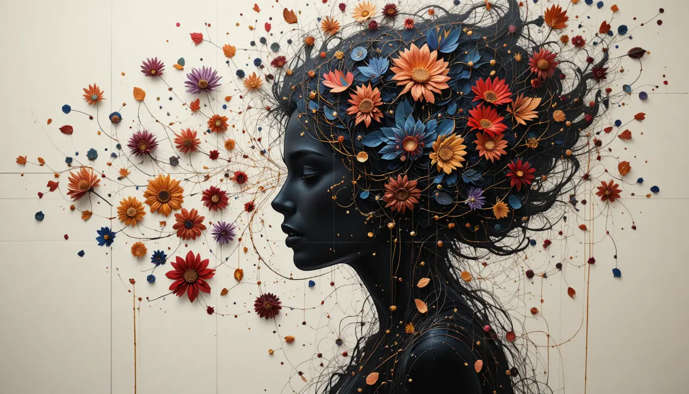 Retrato de uma mulher bonita com fundo de mandala abstrata ornamentada