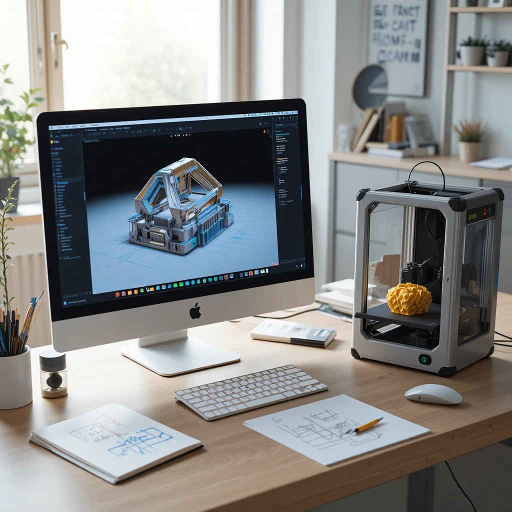 搭配 FreeCAD 與桌上型 3D 印表機的現代工作空間