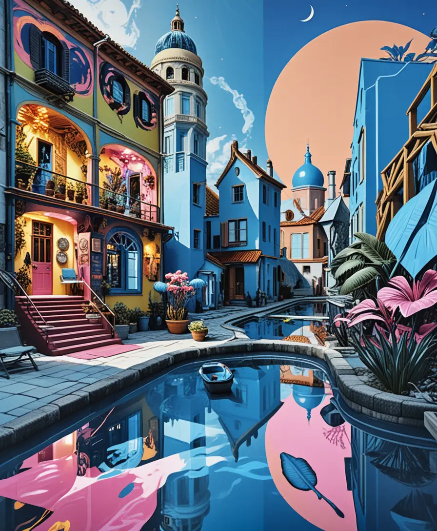 Two story miniature fantasy house in a mystical 3d world